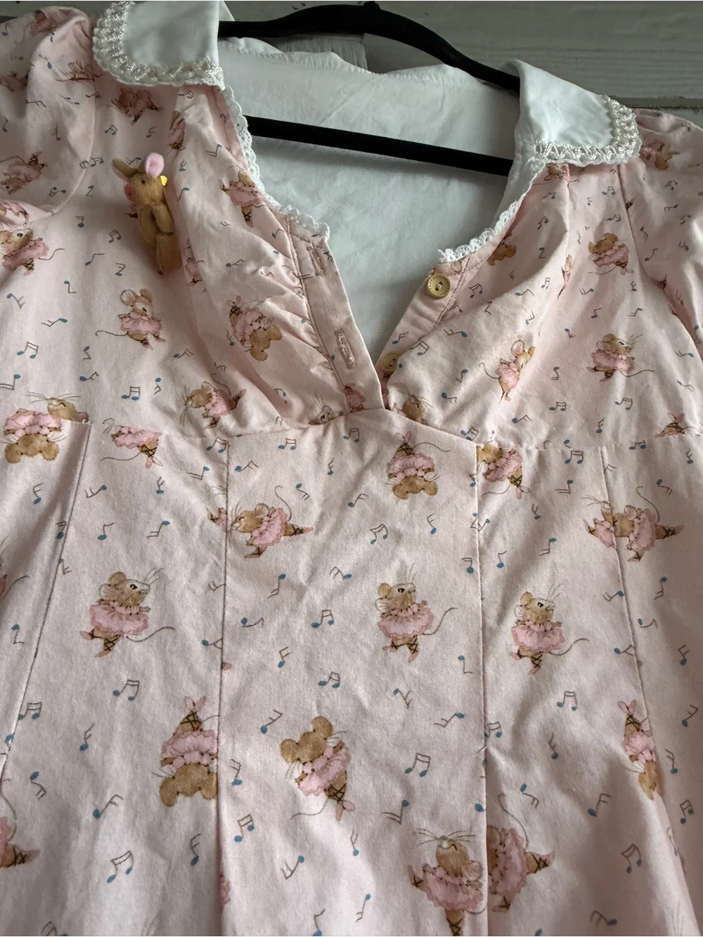 LaceMade Style Pink Balletcore Mini Dress Rare Mouse Print Coquette Princesscore - Picture 4 of 5